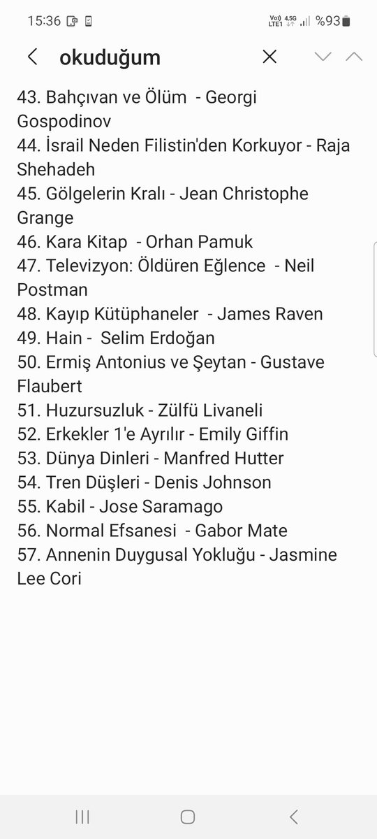 Yılı 57 kitapla bitiriyorum. Okuduğum kitaplardan çok memnun kaldım. Sizde durumlar nedir? Okuduğunuz toplam kitaplar, en sevilenler vs? Benim 1984, Sırların Sırrı favorimdi.
