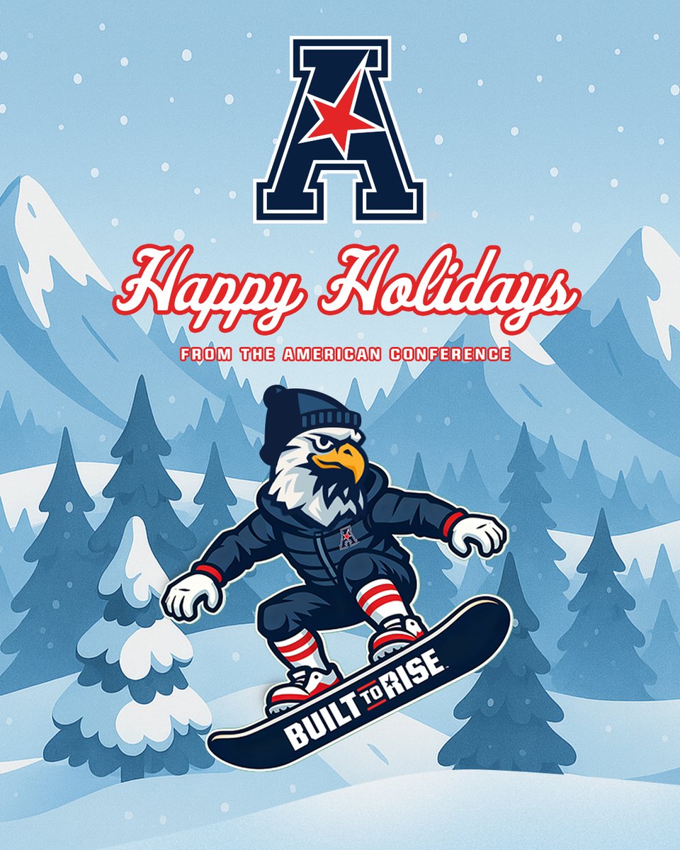 American_Conf's tweet image. Happy Holidays from the American Conference ❄️

#BuiltToRise x @Soar_TheEagle