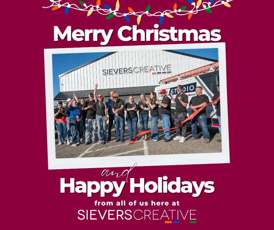 sieverscreative's tweet photo. Merry Christmas &amp; Happy Holidays from your team here at Sievers Creative! 🎅

Wishing you a season filled with warmth, laughter, and just the right amount of chaos.  🙂🎄

#SieversCreative #SCSignStudio #MerryChristmas #HappyHolidays #MarketingPartners https://t.co/E636eiZiP2
