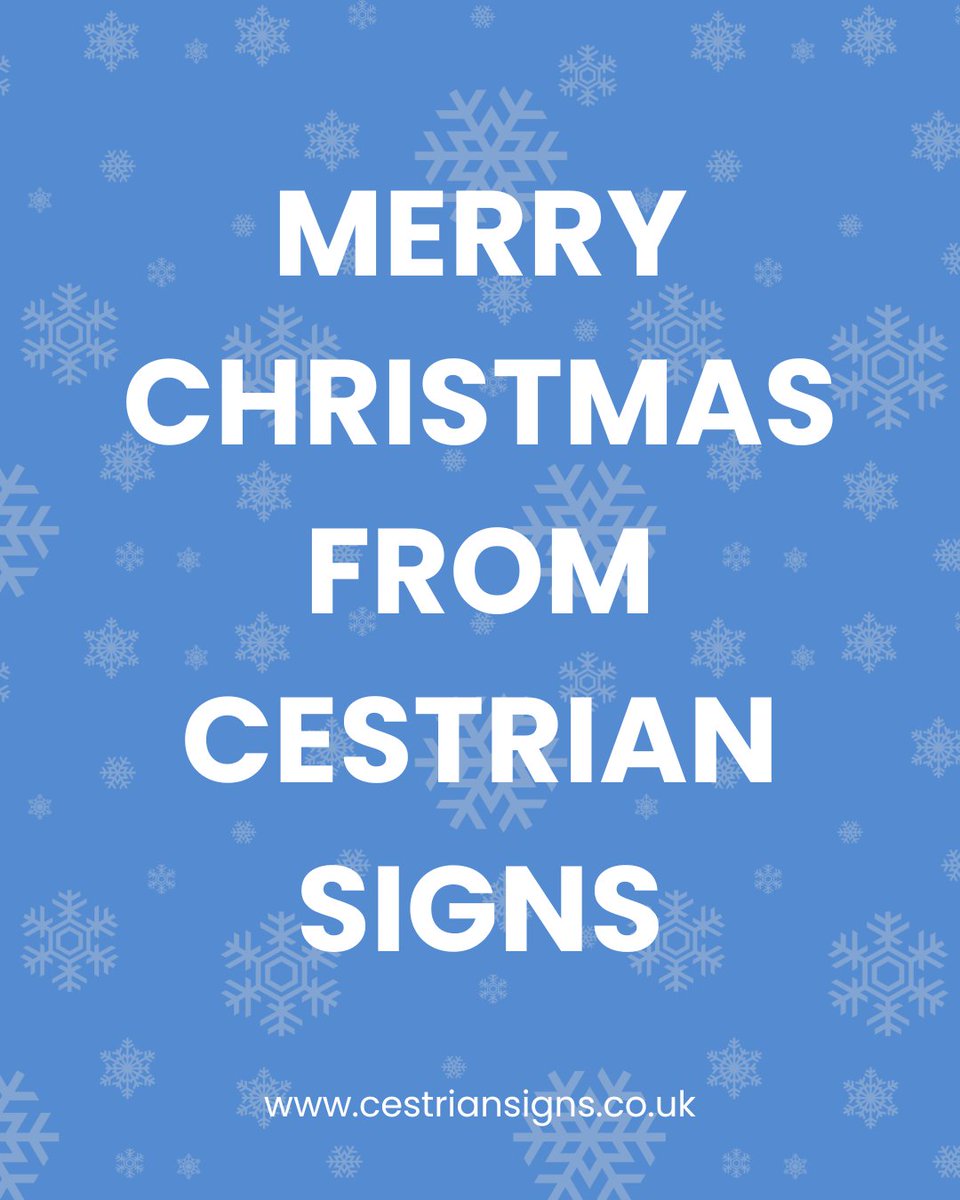 Merry Christmas from the Cestrian Signs team!

We hope you're all having a wonderful day and a fantastic festive break.