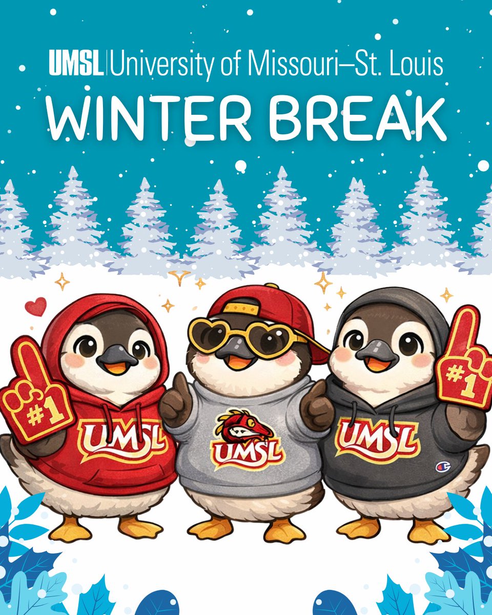 The University of Missouri–St. Louis will be closed from December 25 through January 1 for Winter Break. Campus offices will reopen on January 2. Wishing our global community a refreshing break and an exciting start to the year ahead!