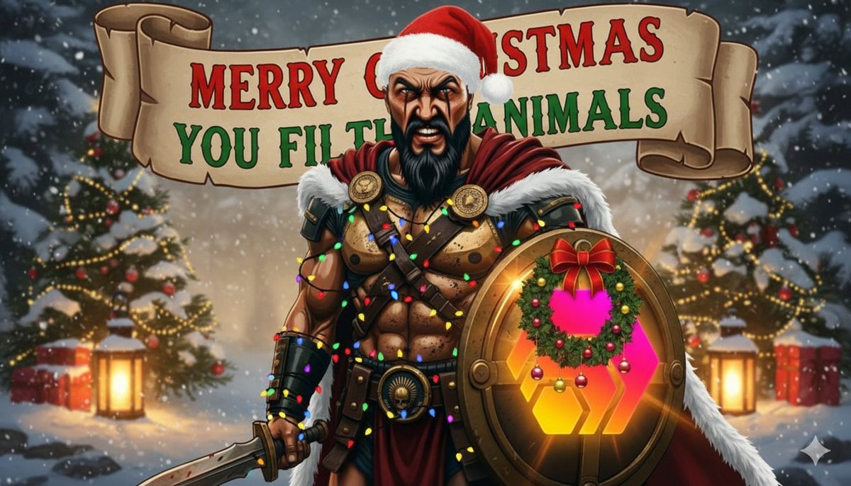 🎄 MERRY CHRISTMAS 🎄

Strength. Brotherhood. Conviction.

We build through the storm and celebrate together.

Onward to victory in the year ahead. ⚔️🔥 

$SPARTA $HEX $PANDAX #PULSECHAIN