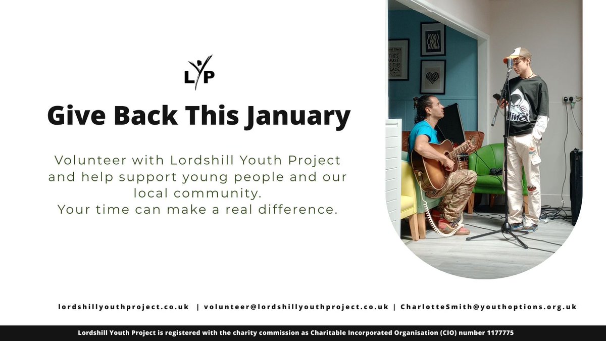 Give back this January 💙

Volunteers play a vital role in supporting young people and our local community.
If you’re looking to make a positive difference this year, volunteering could be the place to start.

#Volunteering #LordshillYouthProject
#SupportYoungPeople #Community