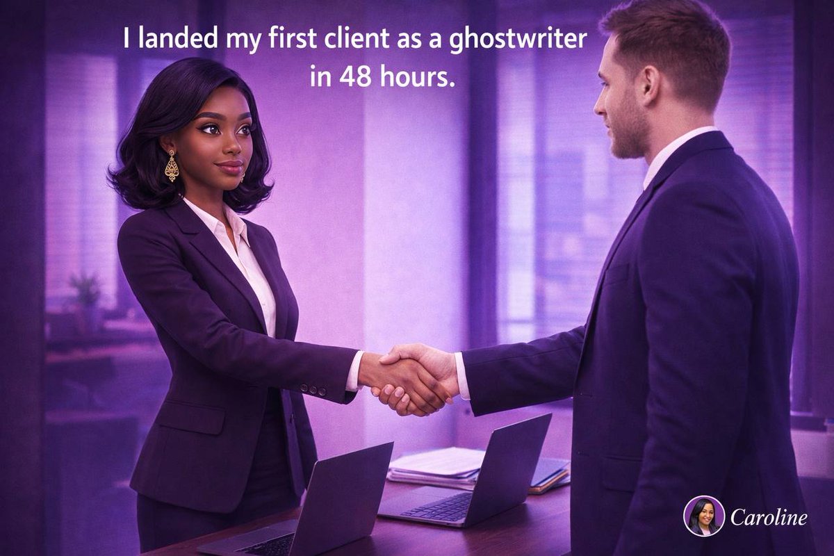 I landed my first client as a ghostwriter in 48 hours.

50+ days into learning ghostwriting under the mentorship of <a href="/_kryptoniann/">KrypTonian | Ghostwriter</a> I closed a deal and delivered in 7 days.

It wasn’t because I had a perfect portfolio.
I didn’t have one.

Here's how it all played out with lessons🧵