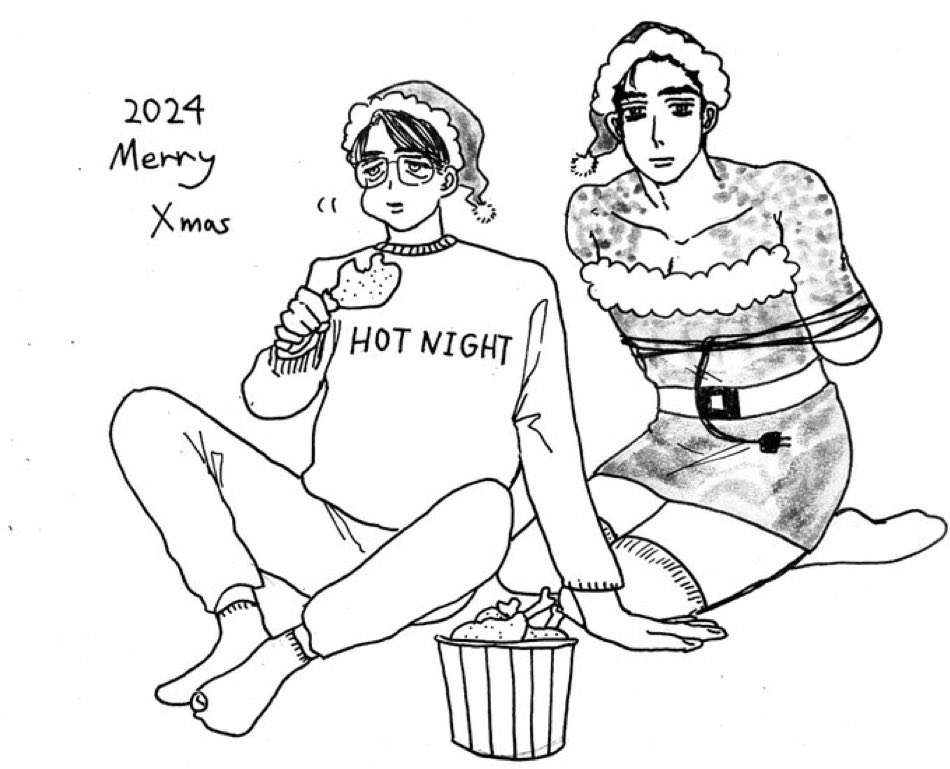 sasanishiki_sya's tweet image. クリスマス絵これしかなかった