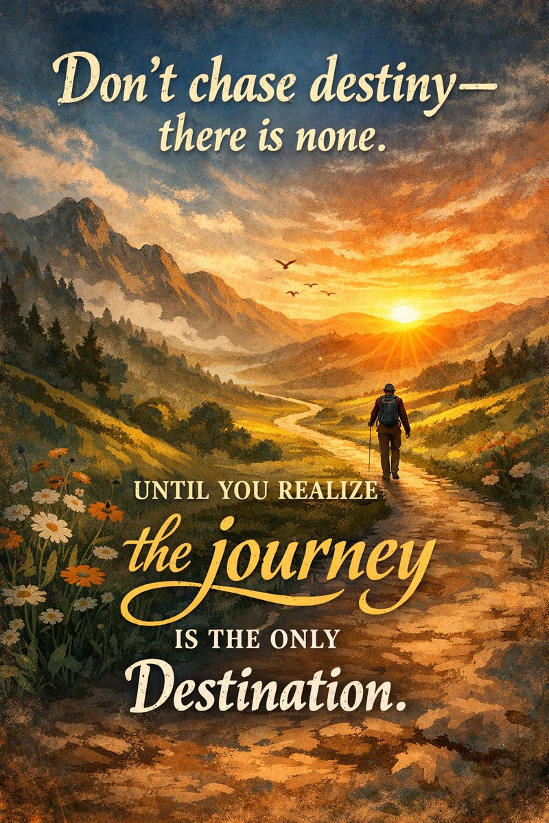 🎯
Journey is the only Destination !!
#Mindfulness
#Wisdom 
#Destiny 
#life