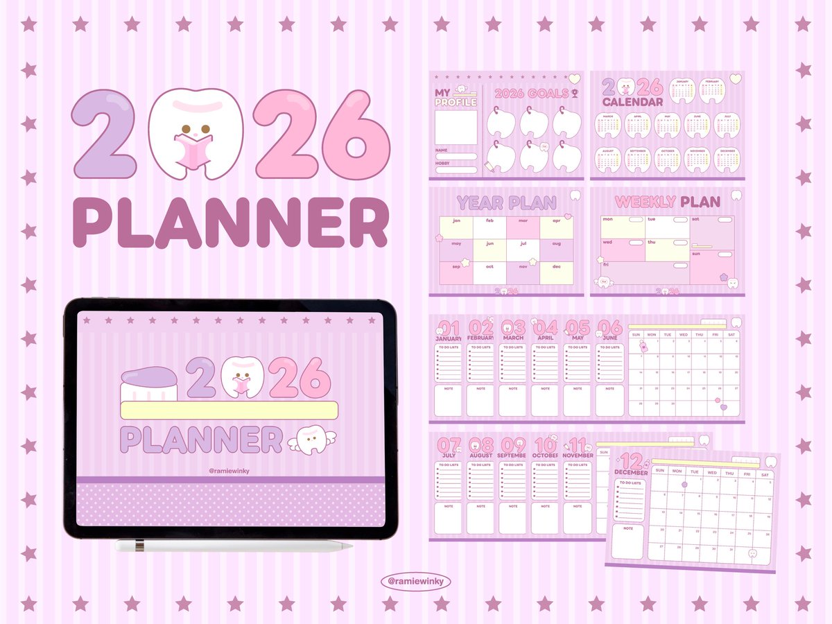ramiewinky's tweet photo. pls kindly rt / fav 𓈒 ˖ ࣪ 

🦷 giveaway — digital planner 2026 
link in mention 🪥

#ramiegiveaway
#planner2026 #แจกpng #แจกplanner https://t.co/5mrw0aFkP3