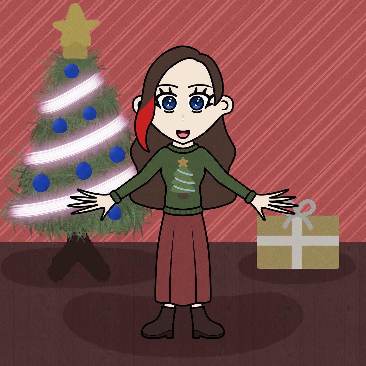 cindy_celestar's tweet photo. Merry Christmas! Here’s an artwork of my OC Mindy in a Christmas tree sweater.

This artwork is a collab part for the OC x Christmas Collab which I hosted on Instagram.
#oc #ocdrawing #originalcharacter #cuteart #cutedrawing #kawaiiart #kawaiidrawing #procreate https://t.co/ziWDp2TKDq