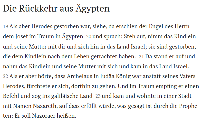 Wir feiern die Geburt Jesu, der ein Jude und damals unter der Obhut des Familienoberhauptes Joseph war. Joseph benötigte in keiner römischen Provinz Asyl, nie staatliche Hilfe, denn er war Handwerker, ein gesuchter Fachmann, der seine Familie immer und überall selbst versorgte!