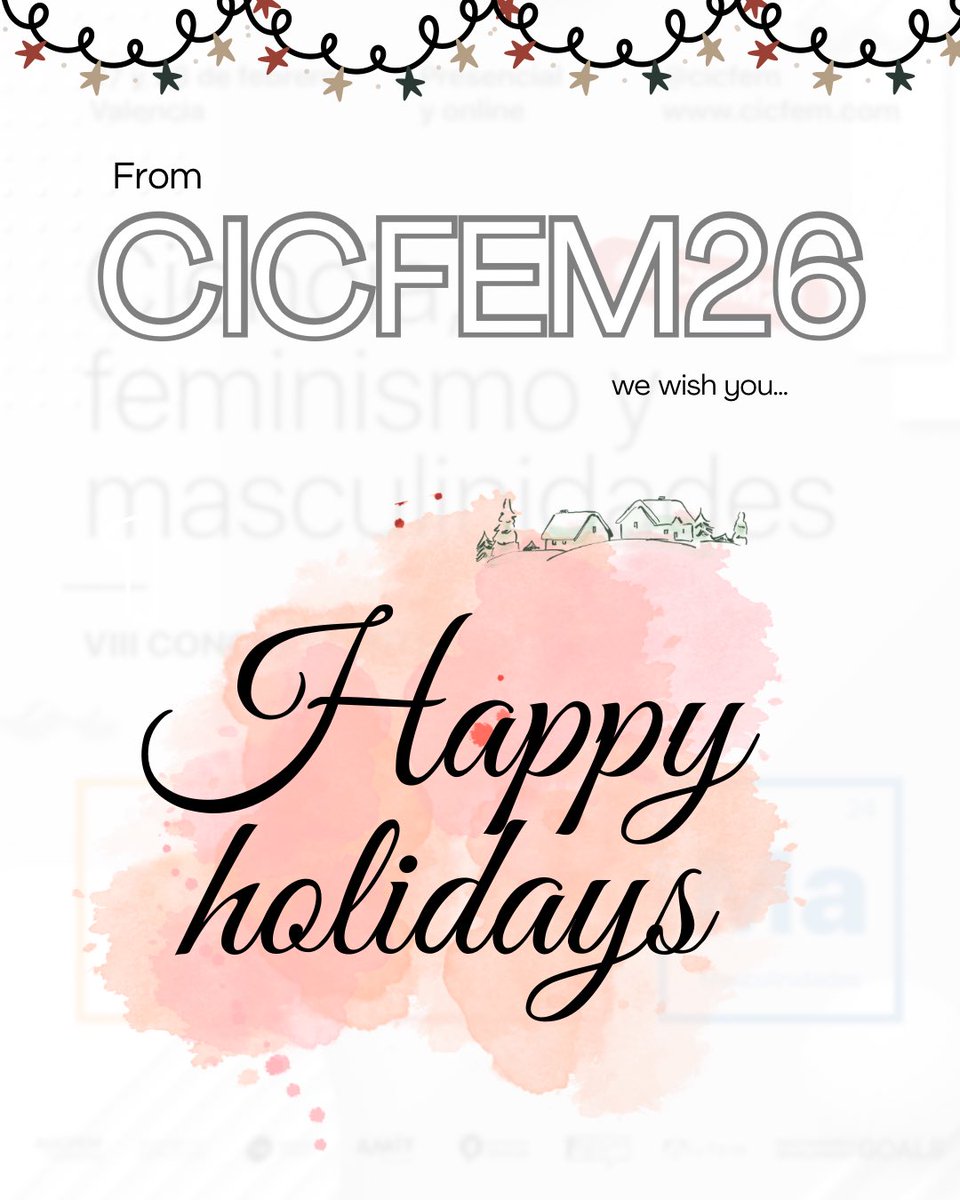 From CICFEM we wish you a Merry Christmas and a new year in which we continue to promote an equal, fair and transformative science that takes care of us and drives us to continue building a better future.

🗓️February 27 and 28 
📍Valencia Botanical Garden + online