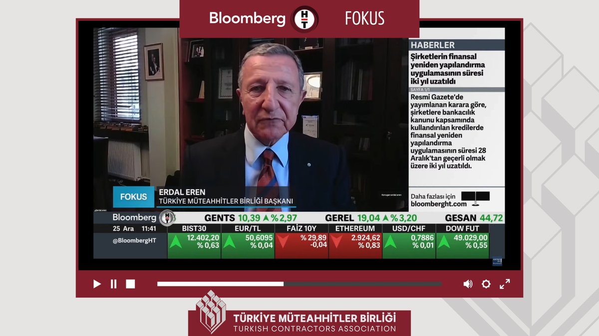 Başkanımız M. Erdal Eren, Bloomberg HT’de yayınlanan “Fokus” programında inşaat sektörüne dair değerlendirmelerde bulundu.

Programı YouTube kanalımızdan ve aşağıdaki link üzerinden izleyebilirsiniz.
youtu.be/vEZPt9_EJww

<a href="/BloombergHT/">Bloomberg HT</a> 

#constructtheworld