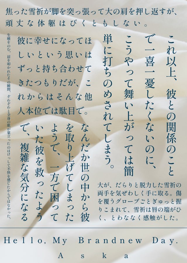 1/25新刊情報🎹🎷】#Jiu0125 🌼HELLO,MY BRAND NEW DAY. A6/本文168p