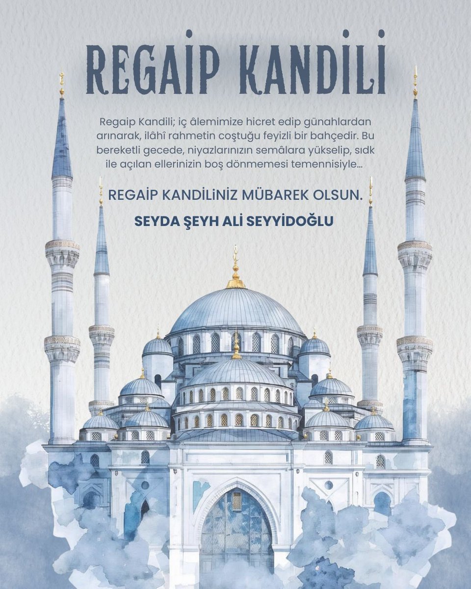 aliseyyidoglu63's tweet photo. Regaib Kandili; iç âlemimize hicret edip günahlardan arınarak, ilâhî rahmetin coştuğu feyizli bir bahçedir. Bu bereketli gecede, niyazlarınızın semâlara yükselip, sıdk ile açılan ellerinizin boş dönmemesi temennisiyle… 

Kandiliniz mübarek olsun. https://t.co/WJCONVvcuP