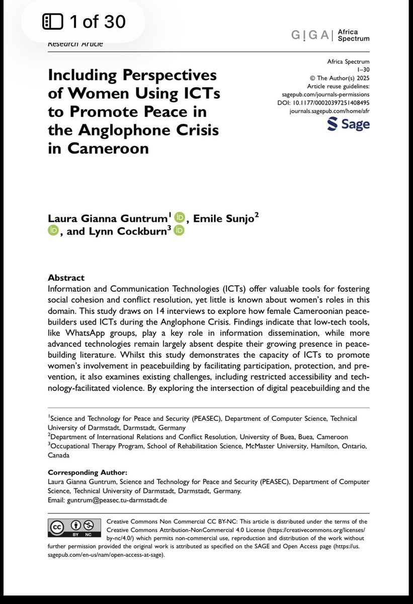 EmileSunjo's tweet photo. Merry Christmas to all! I’d like to share this latest article to close 2025. It’s been an eventful year either lots of highs and some lows. The article explores the often overlooked use of ICTs as a peacebuilding tool by women in the #AnglophoneCrisis in Cameroon. https://t.co/cw7dgC4Dlr
