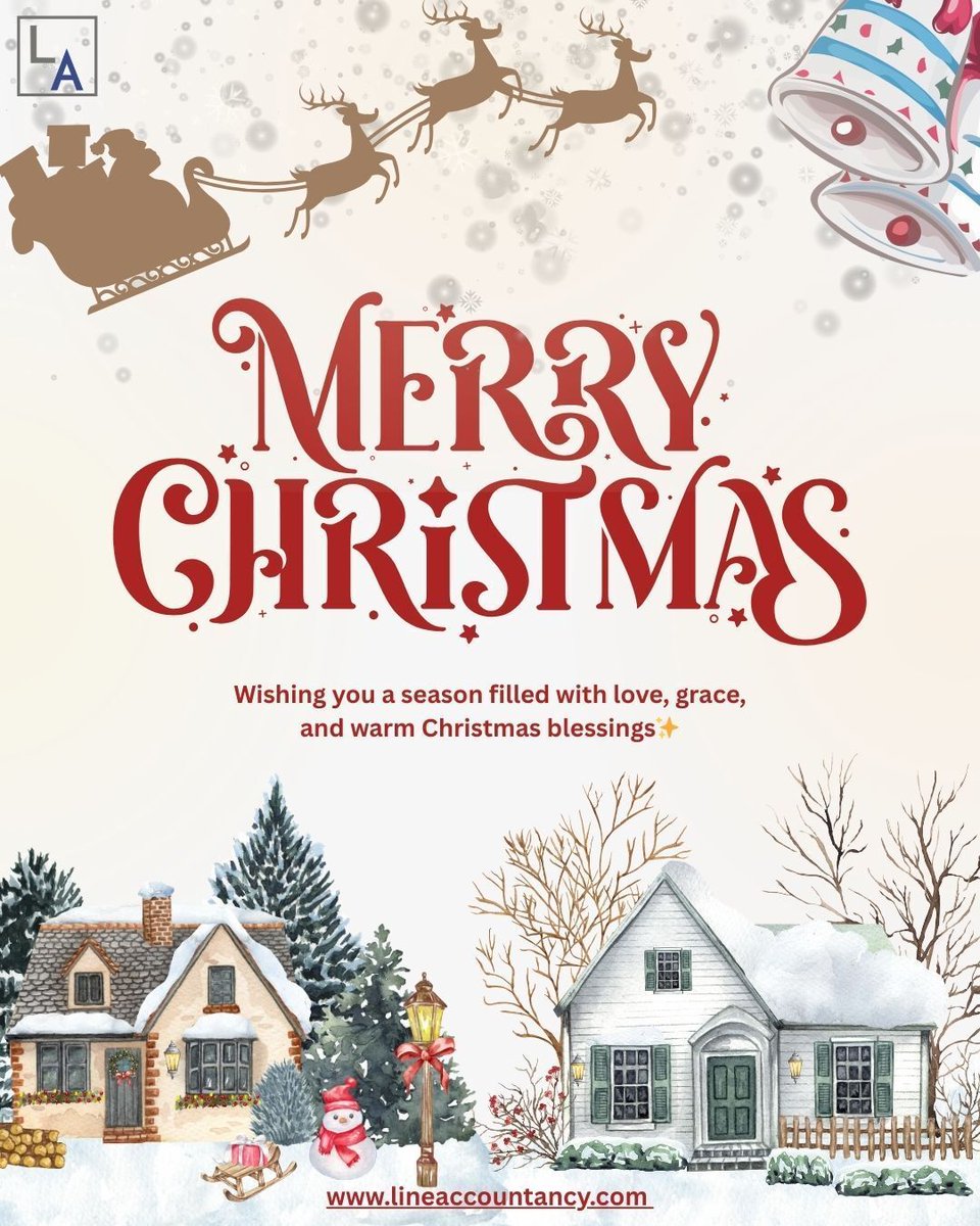 LineAccountancy's tweet photo. Wishing you a merry and stress-free holiday season! As the year concludes, let us manage your accounting and taxes, allowing you to cherish time with loved ones. Happy Holidays from our team to yours! 🎁✨ Merry Christmas! 🎅✨ 
#HolidayJoy #FinancialEase #Bookkeeping  #TaxSeason https://t.co/c0rZ8nTqKE