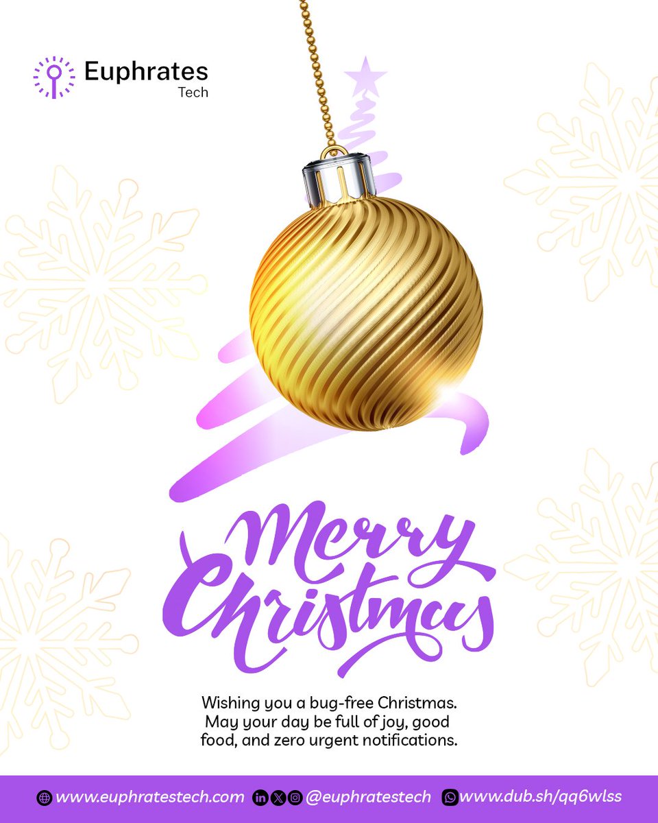 EuphratesTech's tweet photo. Joy to the World, Season's Greetings to you all. 🌲 
From all of us at Euphrates Tech, we wish you a Merry Christmas. Thank you for growing with Euphrates Tech this year! 🎉 https://t.co/qqvrAnTDFY