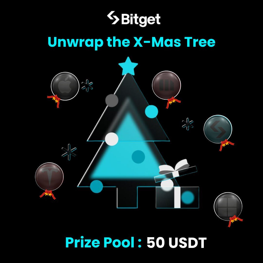 BitgetBDT's tweet photo. Shake the X-Mas Tree🎄🎁

Trending stocks are hidden on the Christmas tree under white shadows🕵️‍♂️

1️⃣ Follow @BitgetBDT 
2️⃣ RT &amp; Like this post
3️⃣ Identify the token and 💬 comment with your Bitget UID

🎉 25 lucky winners

Good luck &amp; Merry Christmas 🎄✨ https://t.co/JR2SuRDxBD
