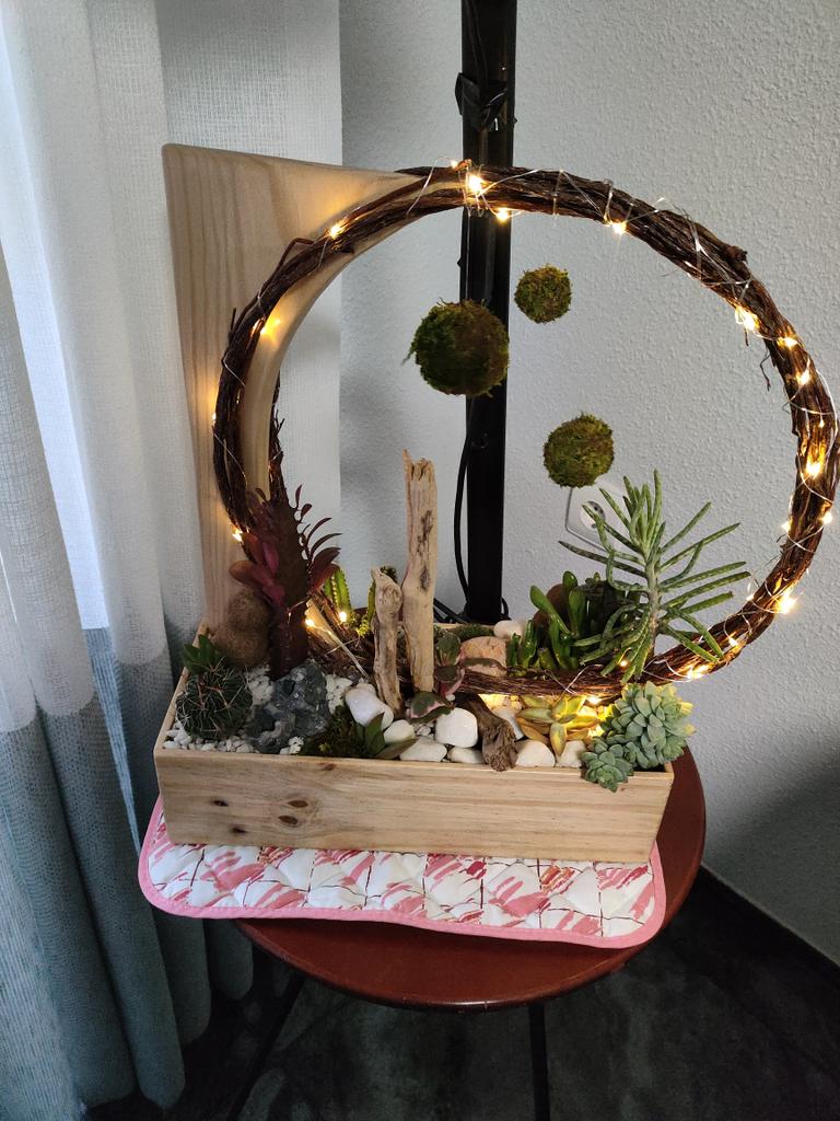 Mirad que maceta tan original me ha hecho mi cuñada para Nochebuena.