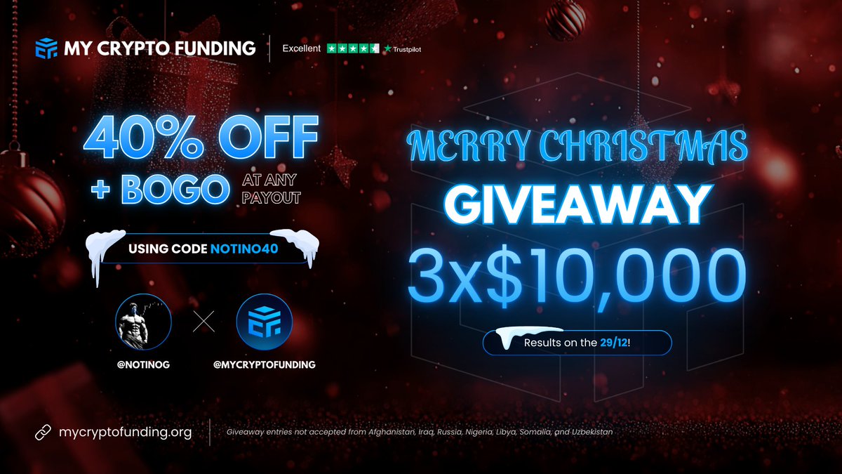 GIVEAWAY! 3X10K!    

- Follow <a href="/MyCryptoFunding/">My Crypto Funding</a> 
- Follow <a href="/NotinoG/">Notino</a> 
- Like and Repost  
- Tag 3 Friends    

CODE NOTINO40 for 40% OFF