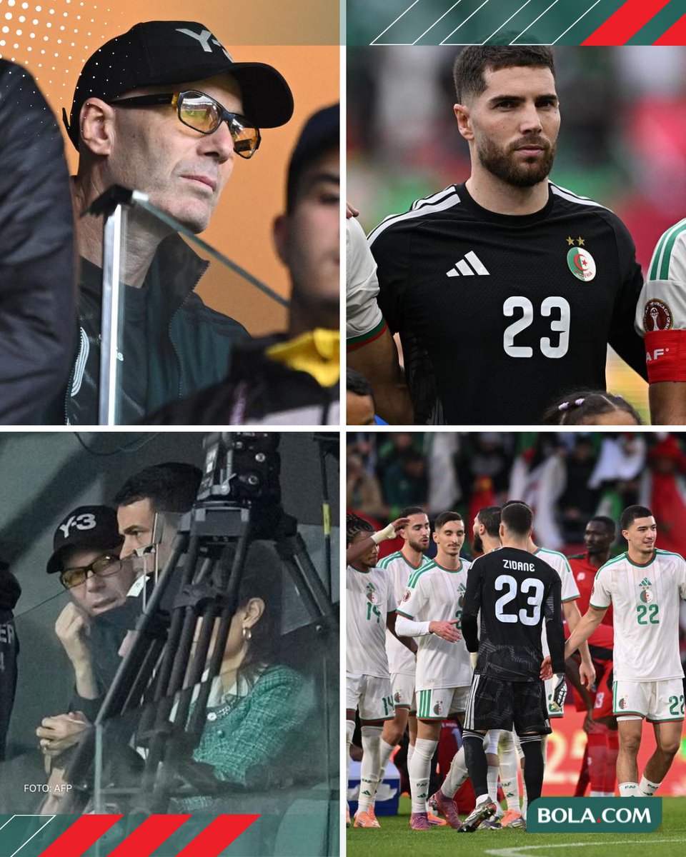 bolacomID's tweet image. Zinedine Zidane hadir di Moulay Hassan Stadium, Rabat, Maroko, Rabu (24/12/2025) malam WIB, menyaksikan debut putranya, Luca Zidane, saat Aljazair menghadapi Sudan di Piala Afrika 2025. Laga berakhir 3-0 untuk Aljazair.

#bolacomid #blcbm #zidane