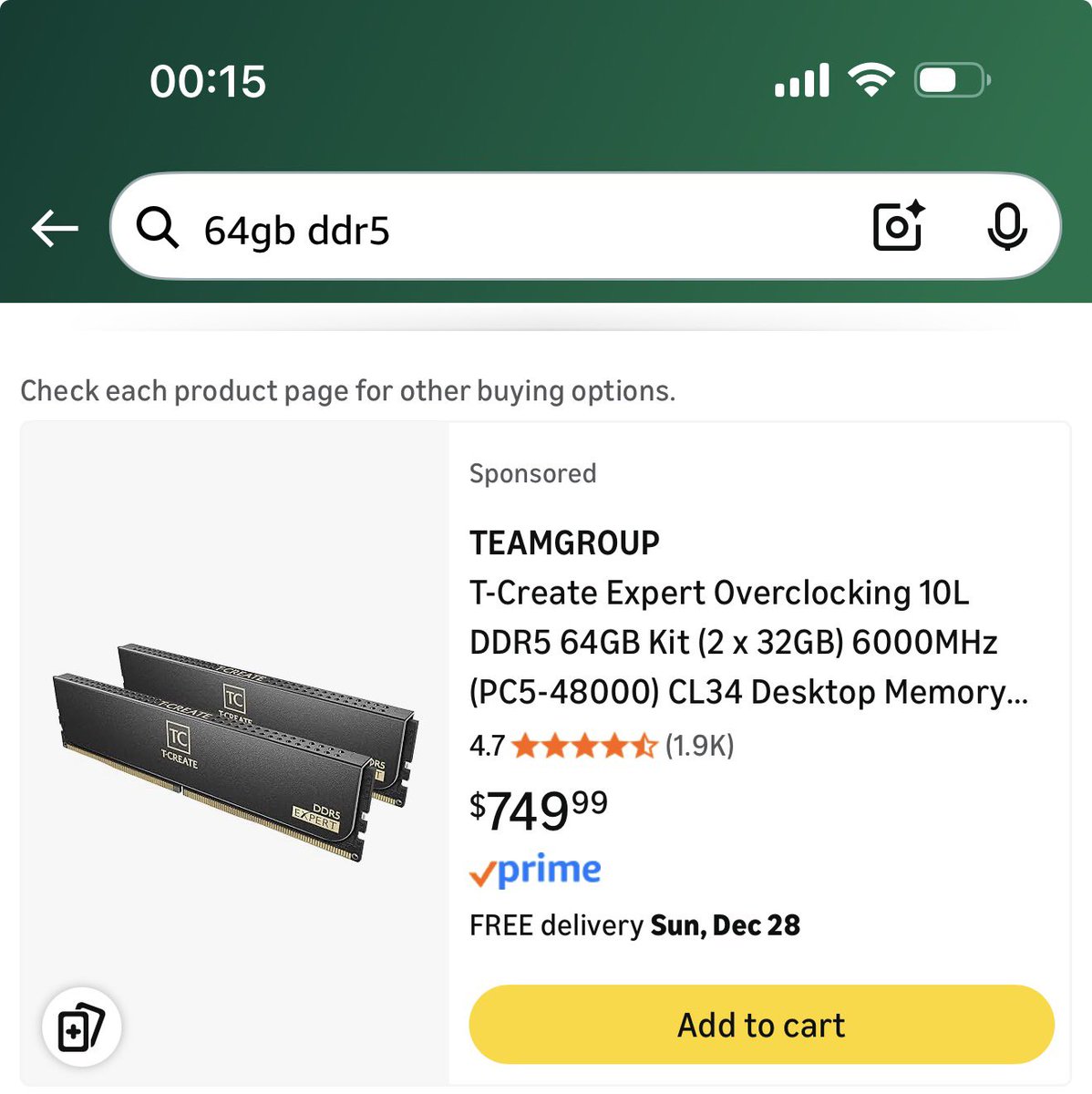 theo's tweet image. 64gb of RAM costs the same as a brand new MacBook with 16gb of RAM