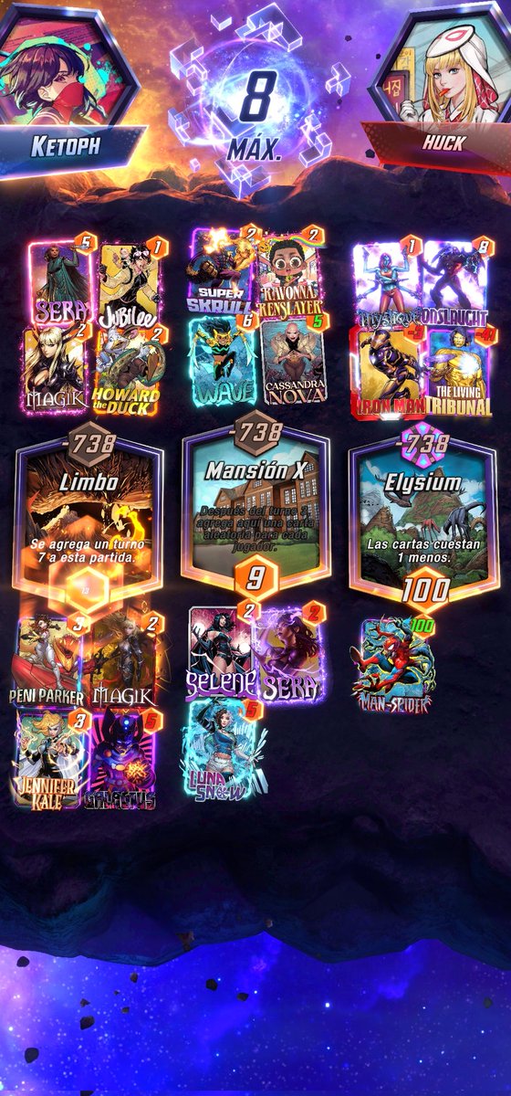 Cómo me encanta jugar con mazos trolls, -738 de poder en cada ubicación xd, encima me hizo snap y como no se lo respondí con otro snap 8 cubos fáciles