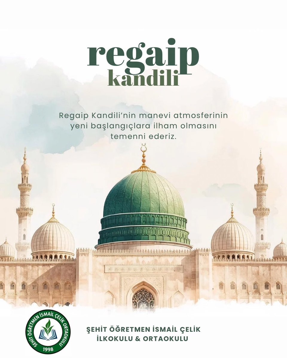 Regaip Kandili’miz mübarek olsun.
Rahmet, bereket ve mağfiret kapılarının aralandığı bu mübarek gecenin; sevgi ve kardeşlik duygularını güçlendirmesini temenni ediyor, öğrencilerimiz, velilerimiz ve tüm eğitim camiamız olmak üzere herkes için hayırlara vesile olmasını diliyoruz.