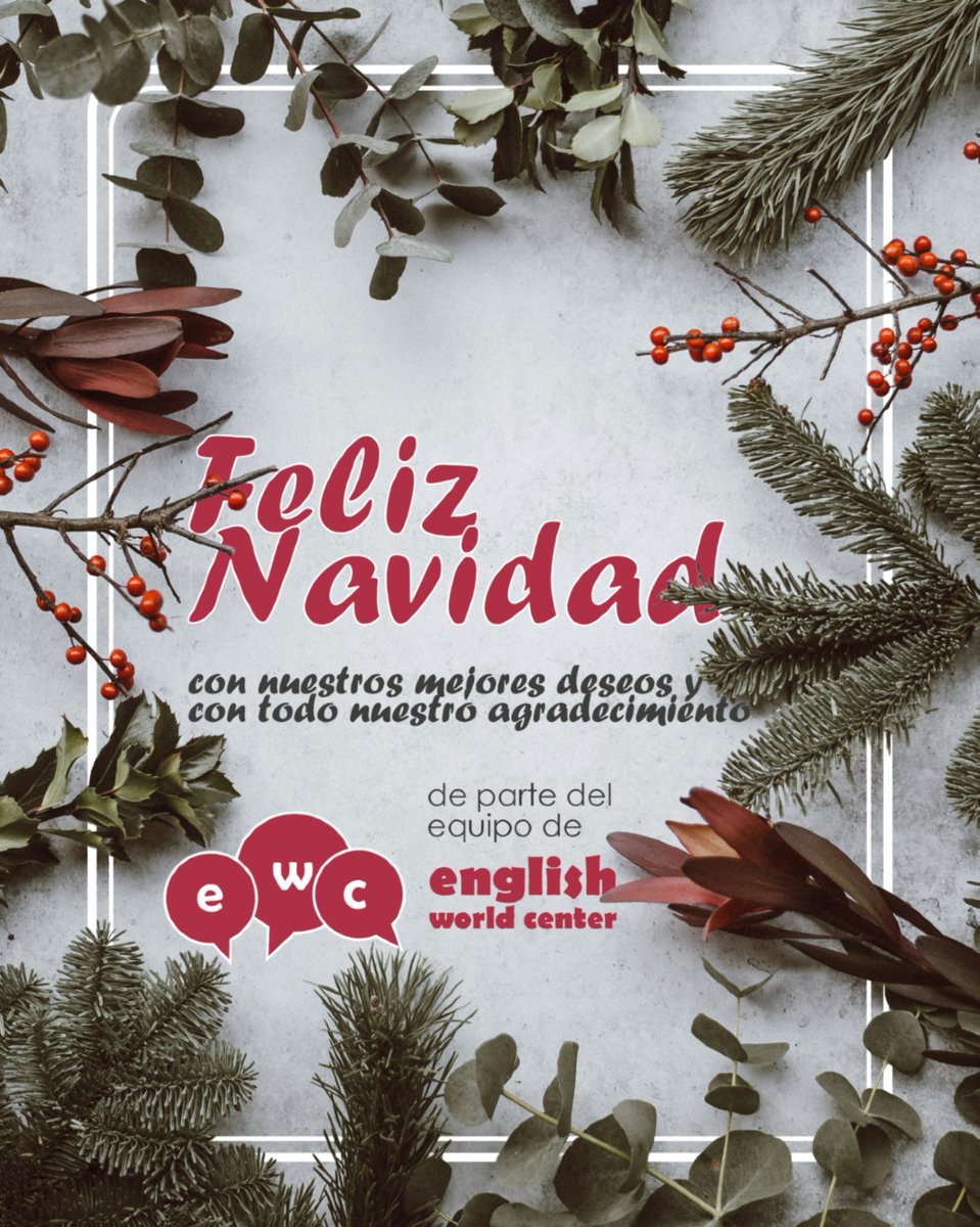 En EWC creemos que la Navidad es también una forma de conectar: con quienes queremos, con otras culturas y con nuevas maneras de sentir el mundo. ✨
Te deseamos una Navidad llena de luz y de gratitud.
¡Feliz Navidad!
#EWC #FelizNavidad