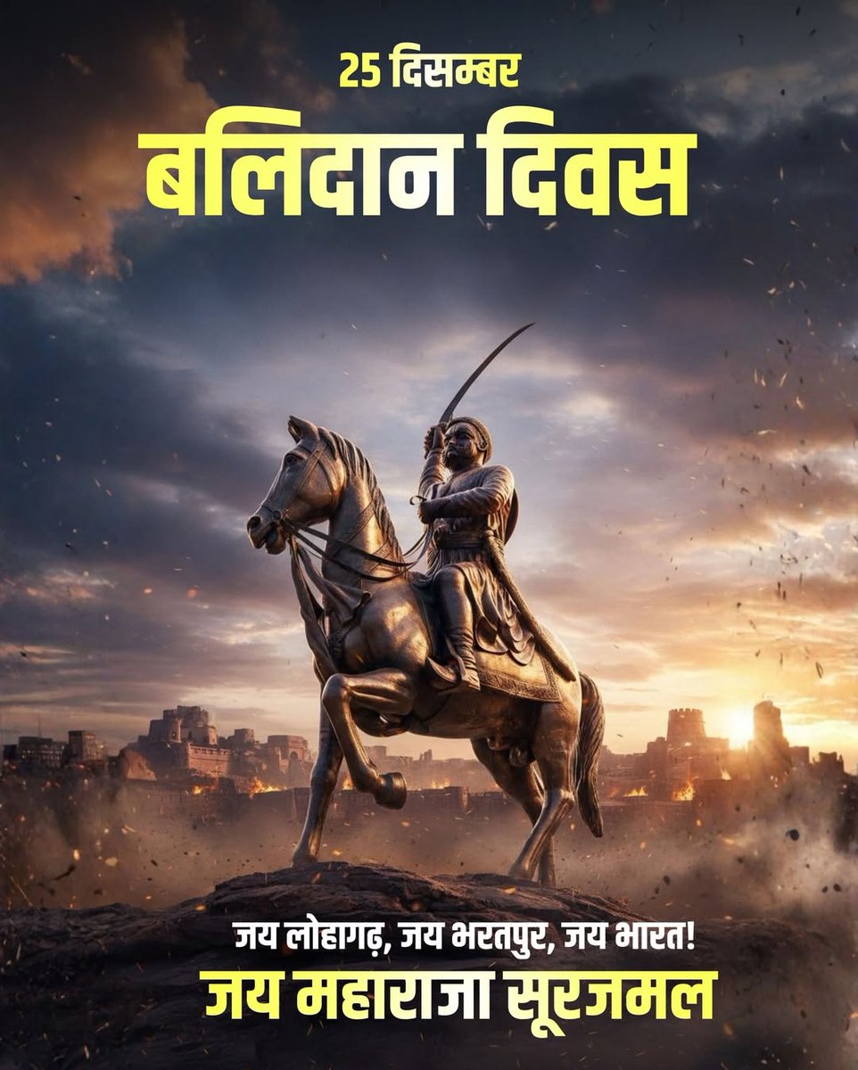 pardeep_singh66's tweet photo. जाटों के प्लेटो कहे जाने वाले #MaharajaSurajmal जी के बलिदान दिवस पर उन्हें कोटि कोटि प्रणाम 🪷🙏🏻
#Trending #BiggBossTamil9 #maharajasurjmal #jaat #Rajasthan #MerryChristmas #MadanMohanMalviya https://t.co/FUMViwOdo4