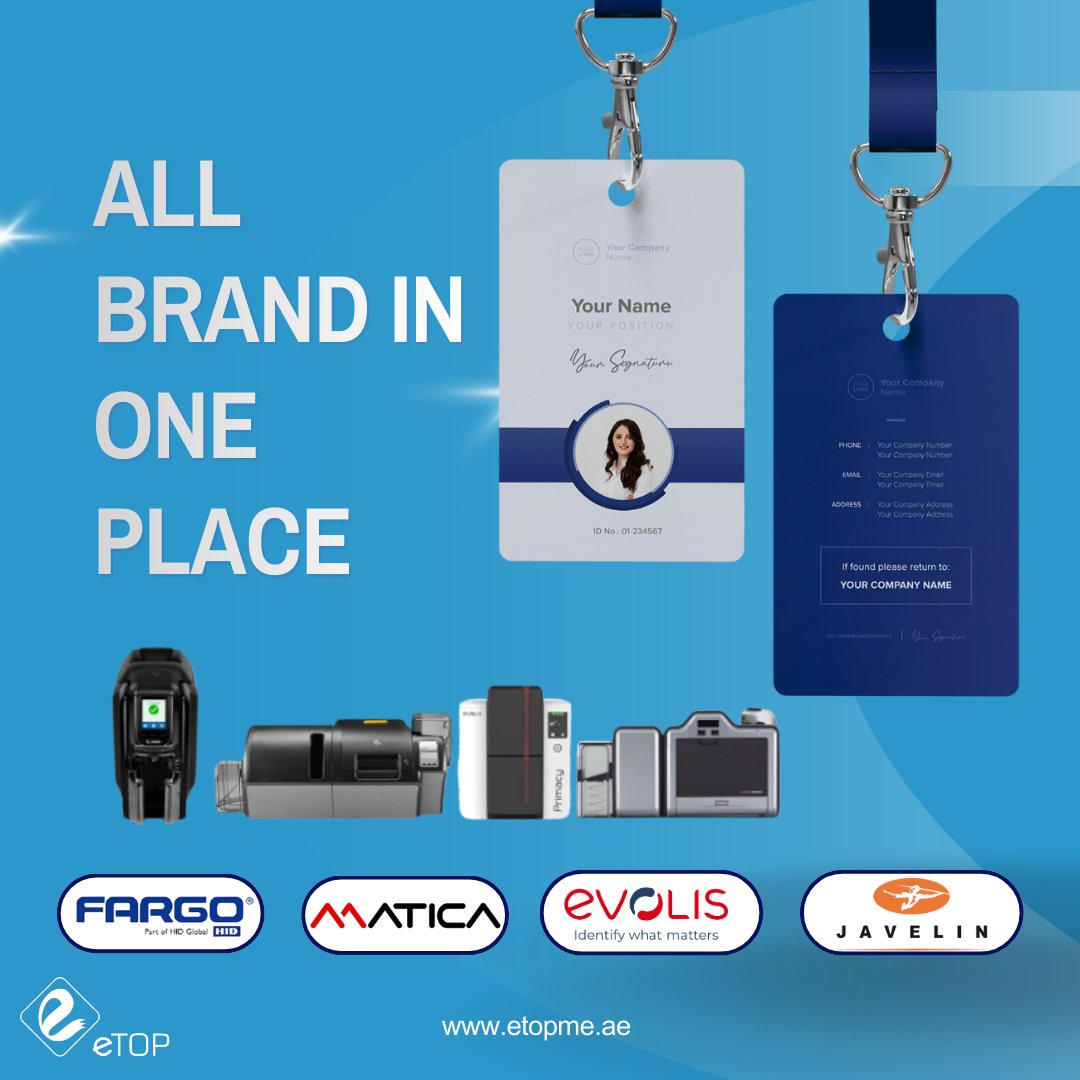 etopsolution's tweet photo. All Top ID Card Printer Brands in One Place – Fargo, Matica, Evolis &amp; Javelin!

Check our Products: https://t.co/byHuqsyUHO

📞 Call or WhatsApp: +971‑52‑899‑9169
📩 Email: sales@etopme.ae

Get Quote with eTOP Trading LLC – Leading Supplier in UAE! https://t.co/VWnH76EAEb