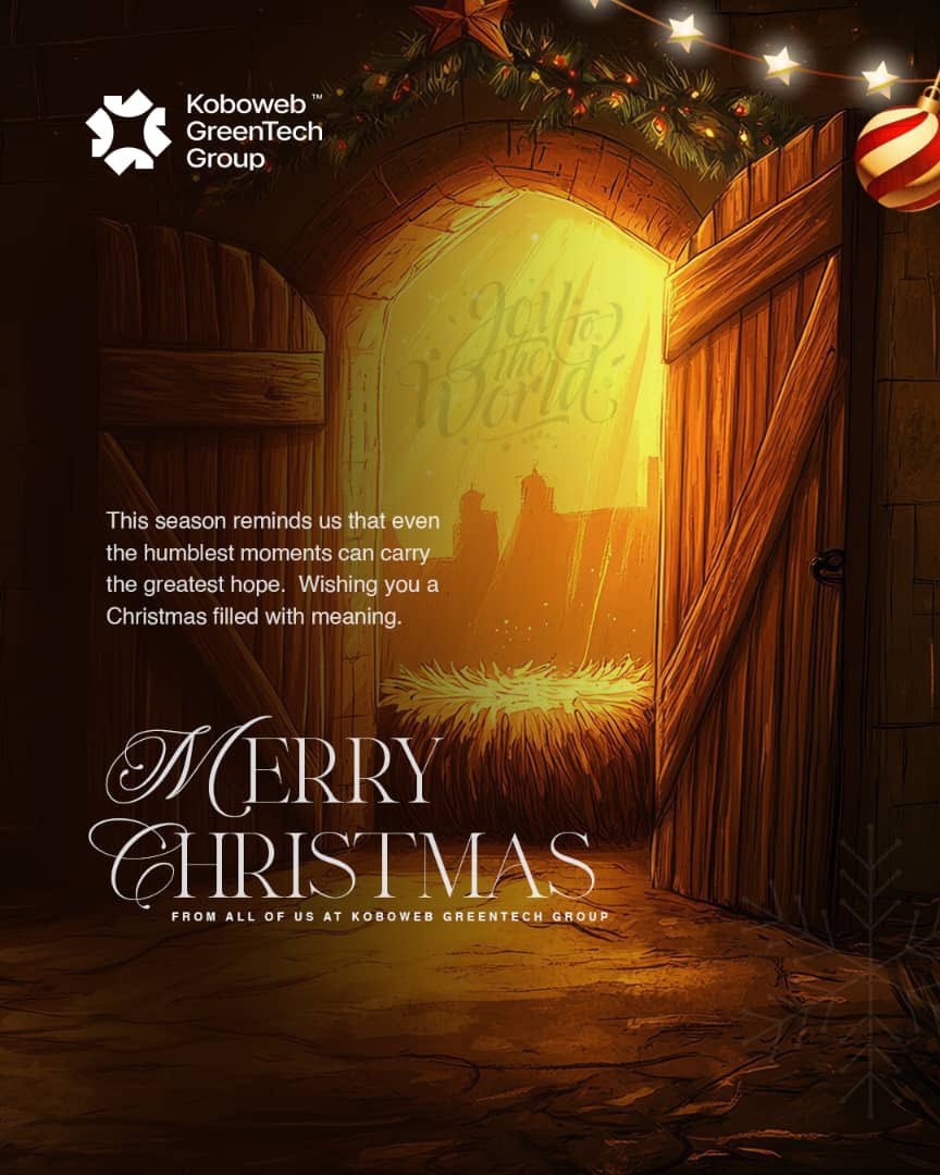 Koboweb_Group's tweet photo. From all of us at Koboweb GreenTech Group, we wish you a Christmas filled with peace, warmth, and renewed hope for a brighter, greener tomorrow. 🌱🎄
#MerryChristmas #SeasonOfHope #KobowebGreenTech #MeaningfulImpact #GreenFuture https://t.co/eyxkDkkJFt