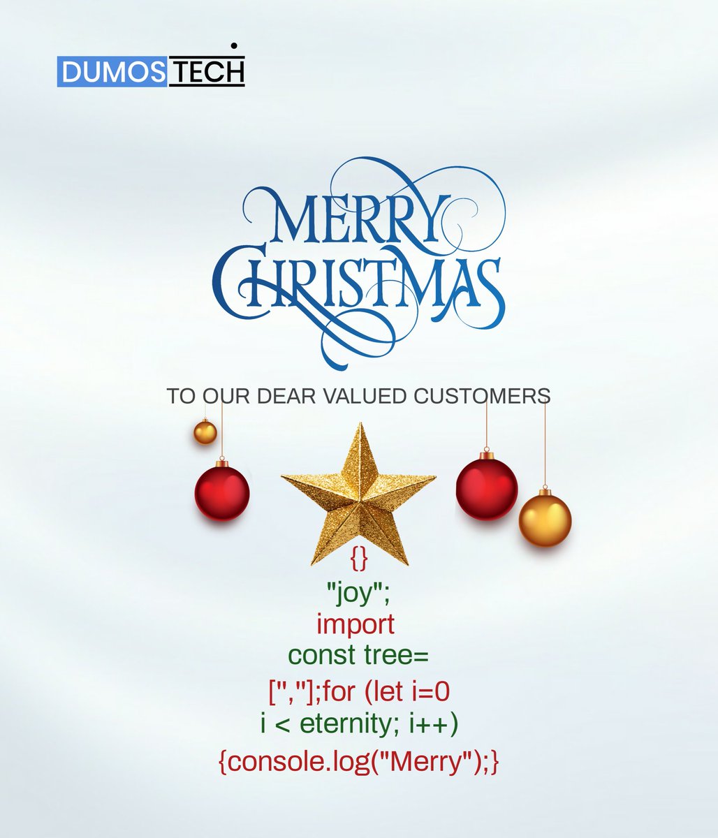 dumostech's tweet photo. This holiday season, may your connections be strong, your downloads be fast, and your memories backed up safely in the cloud. 🌐💻  
Thank you for being part of our journey

Merry Christmas and happy new year in advance 🎄 

#dumos #dumostech #dumosteam 
#merrychristmas https://t.co/jg0pwRw8M3
