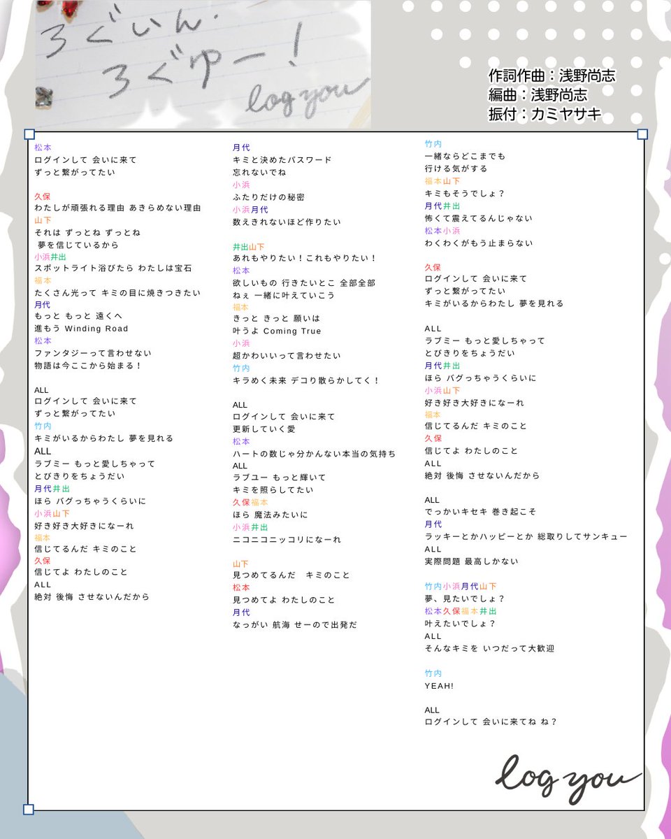 🎧ろぐいん・ろぐゆー！ 配信リリース ＼ 🌈歌割り歌詞公開🌈 『 ろ