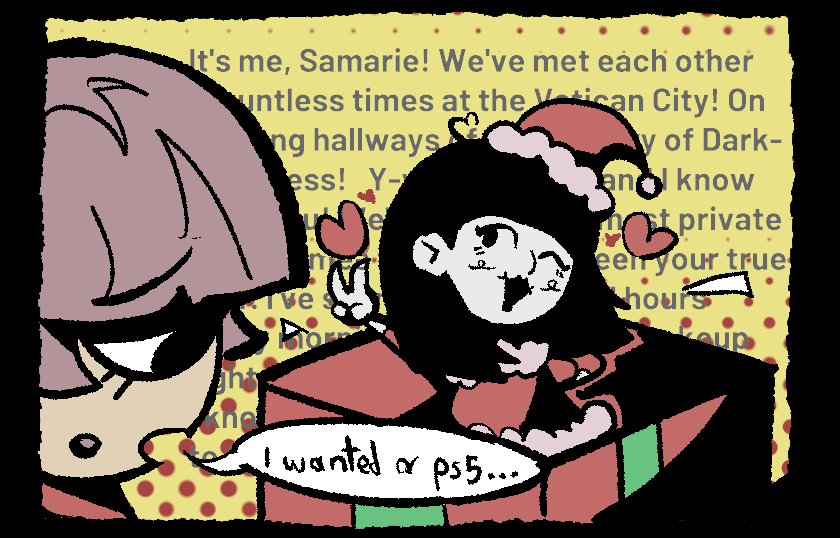 ChakaDonB's tweet image. Merry christmaaa! have a silly Samarina comic