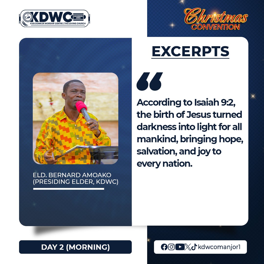 kdwcomanjor1's tweet photo. 2025 Christmas Convention
Day 2 (Morning) || 25th December, 2025
Excerpts https://t.co/7sv8ELAtZw