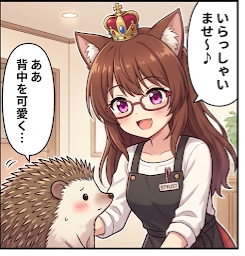 雛菊堂　タチムラシオリ様　ハリネズミちゃん ① くりみちゃんの美容室に ハリネズミちゃんがきました | みなみ