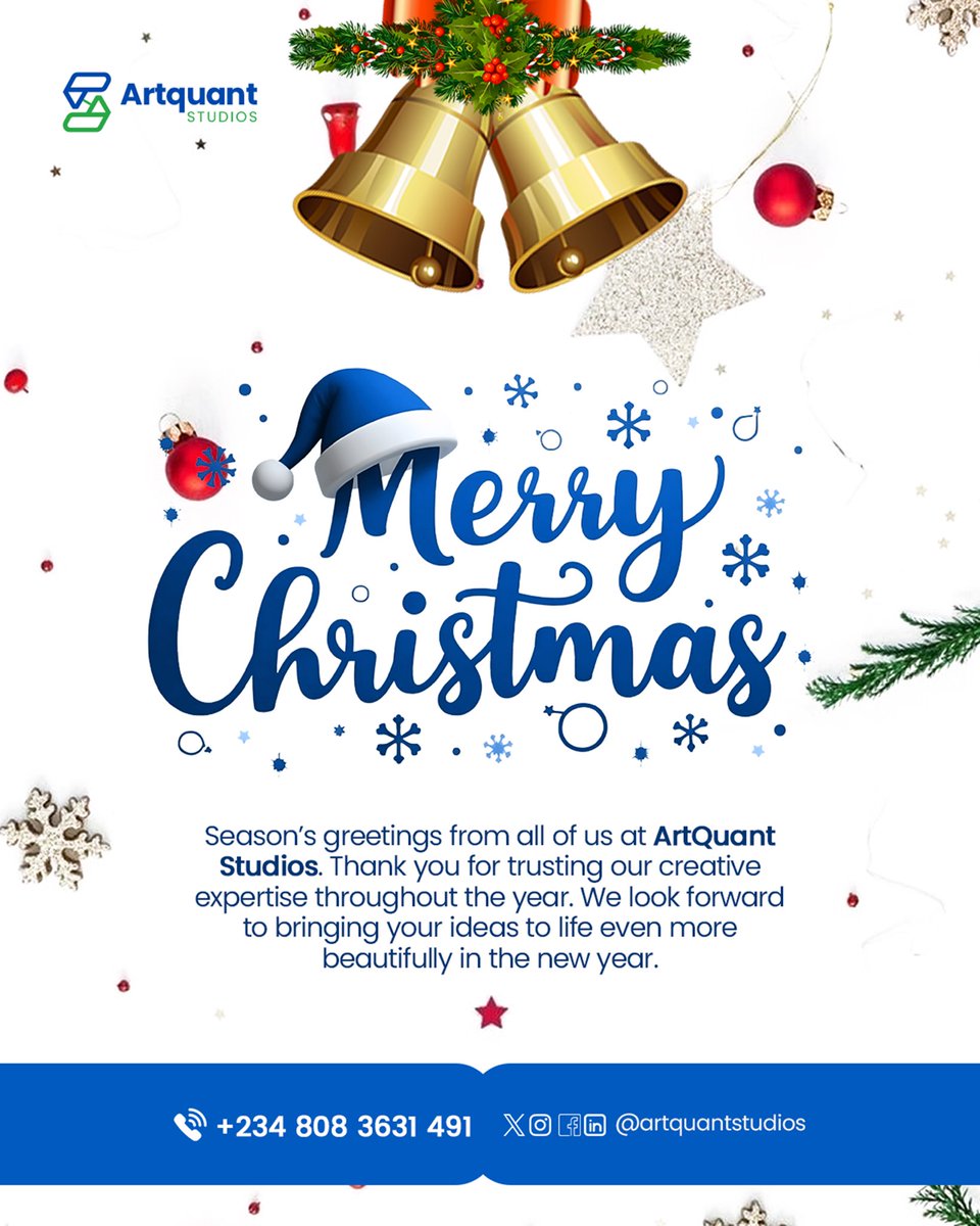 artquantstudios's tweet photo. Season’s greetings from all of us at ArtQuant Studios ✨

Thank you for trusting our creativity throughout the year.
Here’s to more beautiful ideas, bold designs, and impactful visuals in the new year.

Merry Christmas! 🎄✨ https://t.co/kHWTiOdatC