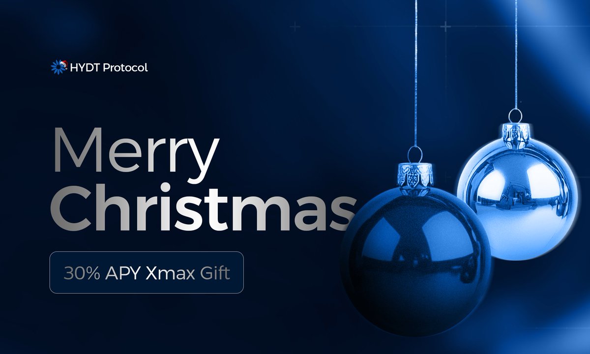 HydtProtocol's tweet photo. Merry Christmas from HYDT protocol 🎄💙

I wish you a day filled with peace, rest, and good moments with the people that matter.

Thank you for being part of this journey, here’s to calm growth, steady wins, and a brighter year ahead. https://t.co/CG4qSmkgJ1