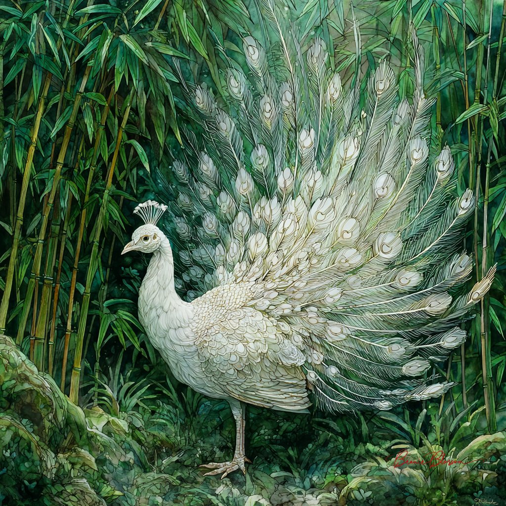 Ethereal Elegance: The Albino Peacock