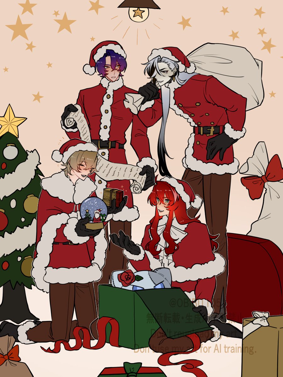 OBIBI1105's tweet image. Merry Christmas！🗿🦚🪦🌹
 #Ratio  #Aventurine  #Boothill  #Argenti