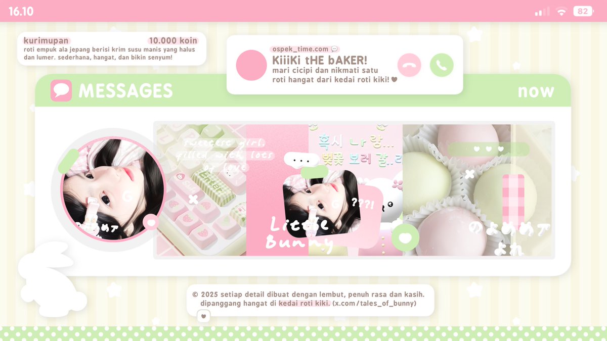 tales_of_bunny's tweet image. HELP RT 🥨 (OSPEK TIME) 💭
halo kakak! aku mau minta tolong ospekin anak 🥯 aku sekaligus mau tanya apakah harganya sudah aman? 🥺 kalau gak aman boleh langsung dm kiki, ya! oh iya, sekaligus kalau aku optip layout 🧸 ini apakah ada yang mau? terima kasih sebelumnya! 💗 #zonauang