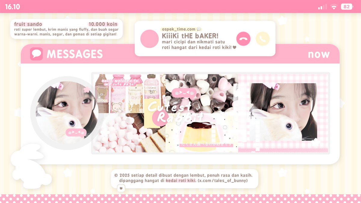 tales_of_bunny's tweet image. HELP RT 🥨 (OSPEK TIME) 💭
halo kakak! aku mau minta tolong ospekin anak 🥯 aku sekaligus mau tanya apakah harganya sudah aman? 🥺 kalau gak aman boleh langsung dm kiki, ya! oh iya, sekaligus kalau aku optip layout 🧸 ini apakah ada yang mau? terima kasih sebelumnya! 💗 #zonauang