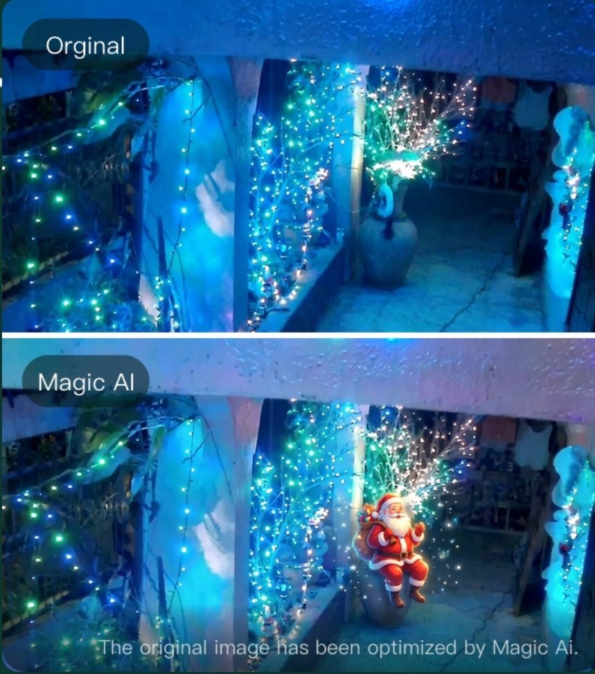 Santa's Real! Yi iot's Magic AI has confirmed it.      Thanks to Yi iot's Magic AI, my blurry late-night footage has been transformed into clear evidence of Santa's visit! <a href="/KamiHome/">MagicAI_AIOT</a>      #KamiHome#MagicAISantaProof #SantaEvidence #HolidayTech #Yi iot