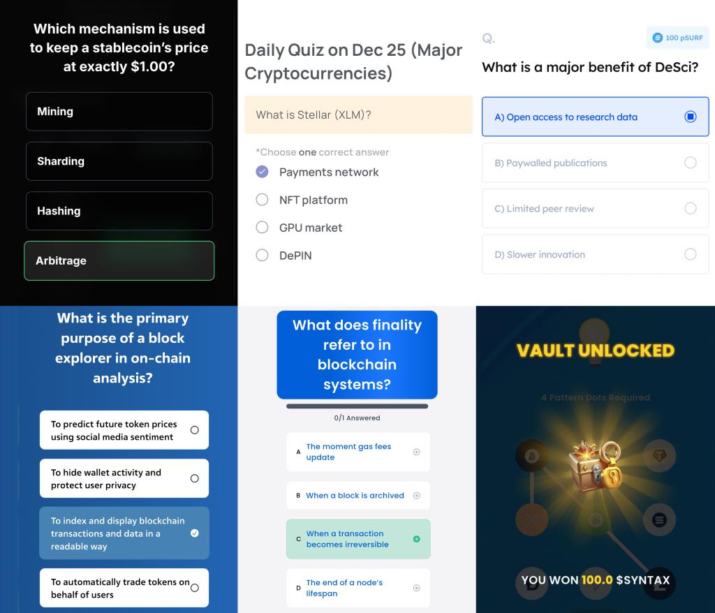 CryptoBetula's tweet photo. โ๏ธ Daily Crypto Quiz answers!
๐๏ธ Thursday, 25.12.2024.
๐ณ Knovus: D
๐ธ Xenea Wallet: A
๐ด Marina Protocol: A
โ๏ธ Spur Protocol: C
๐ Syntax Verse Quiz: C
๐ต Syntax Verse Vault Pattern: 5-9-1-4
#Web3Updates #CryptoEducation #NextGenTech #TechLearners #Decentralized #EarnCrypto https://t.co/t2QsAubP3p