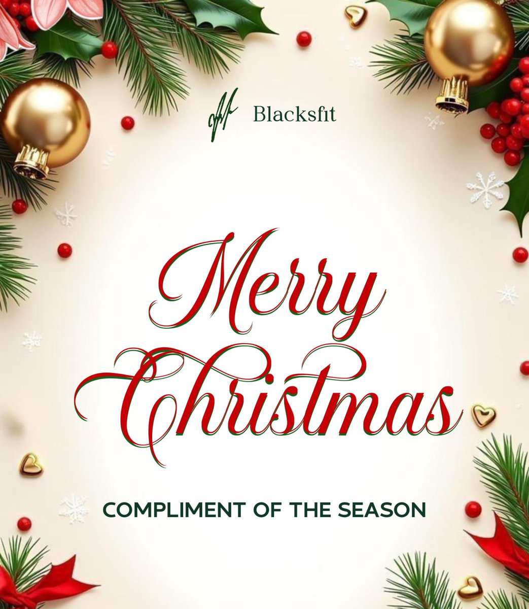 Merry Christmas to the Blacksfit family! 🎄 

Thank you for being part of our journey, today is about celebration, loved ones, and holiday cheer. Wishing you love, laughter, and warm season’s greetings. 🥂❤️

#Blacksfit #Christmas2025 #Christmas #MerryChristmas