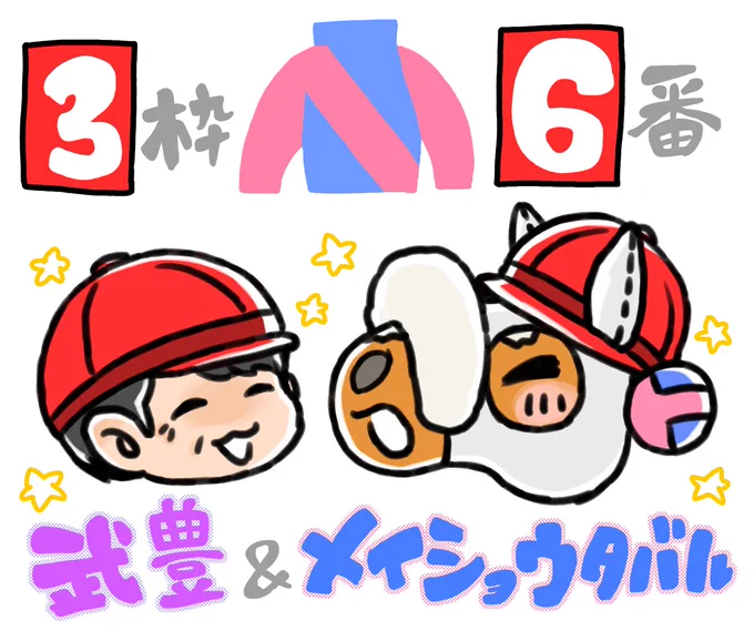 有馬記念3枠6番、武豊騎手&メイショウタバル!頑張れ～!💪 
