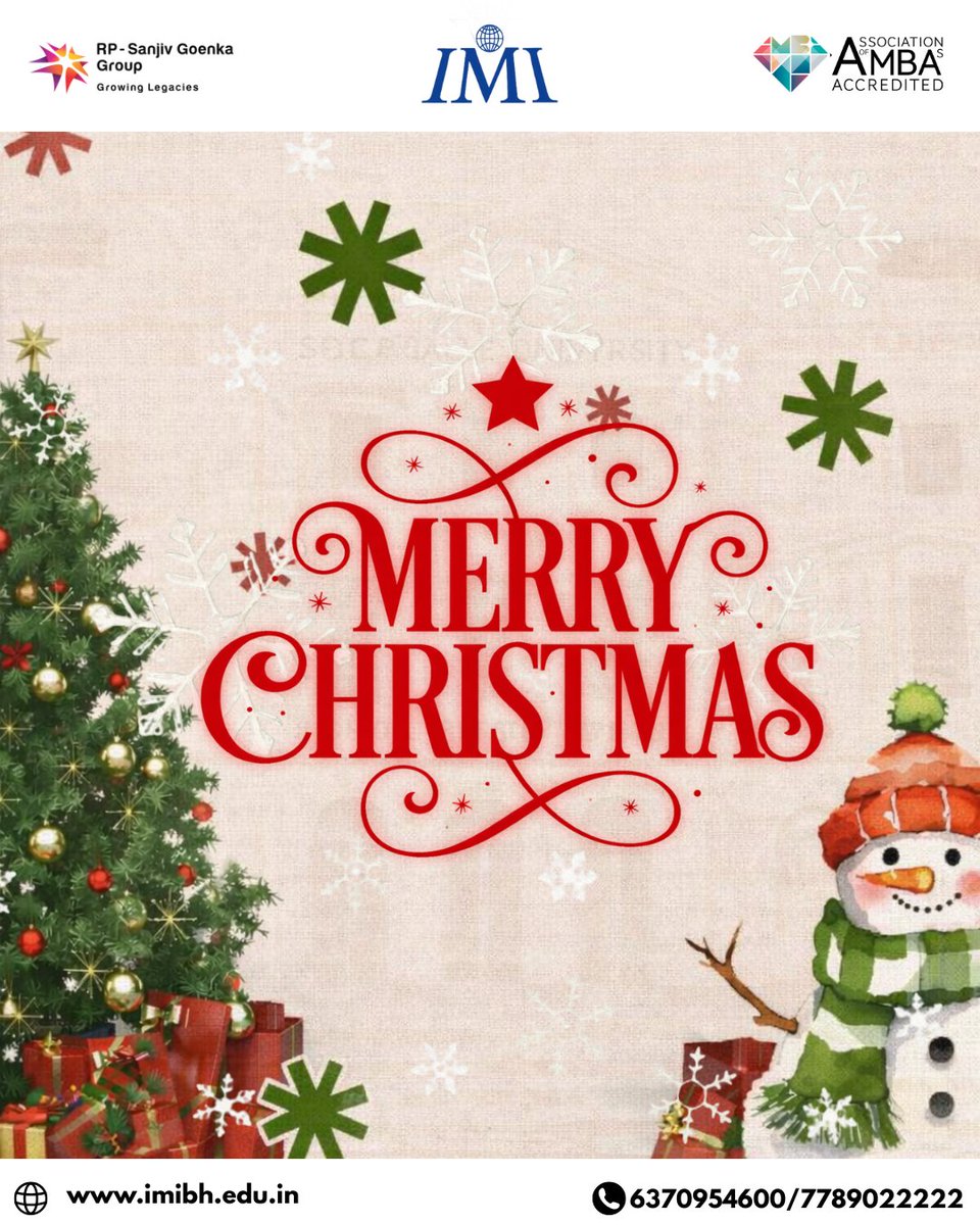 IMI_Bhubaneswar's tweet image. “I will honour Christmas in my heart, and try to keep it all the year.” — Charles Dickens
Warm Christmas wishes from IMI Bhubaneswar.
May the season bring joy, peace, gratitude, and connections that last beyond the holidays.
#IMI #IMIB #IMIBhubaneswar #MerryChristmas