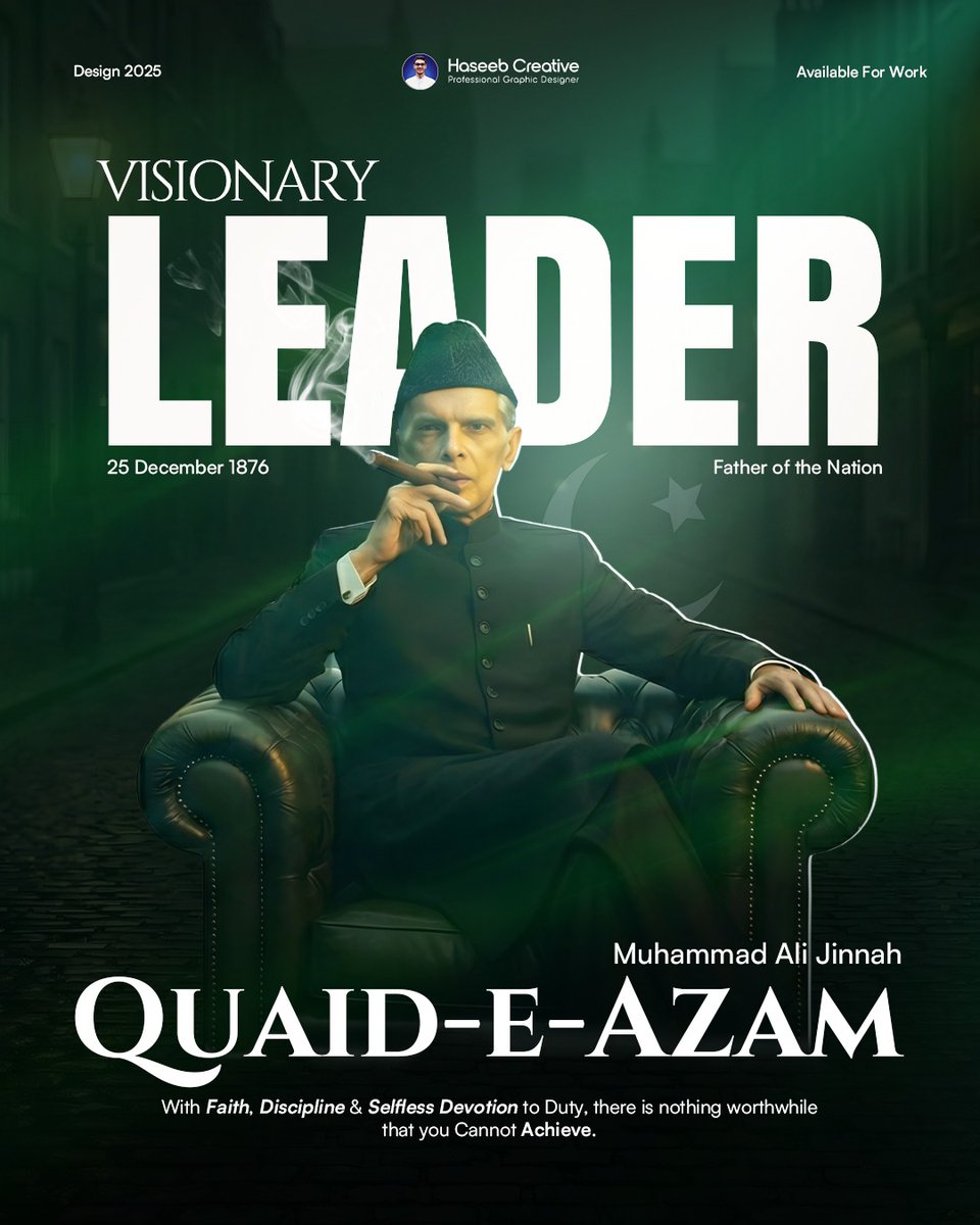 Haseeb_creative's tweet photo. A tribute to the man who gave us freedom, identity, and direction.
#QuaidDay
#QuaidEAzam
#MuhammadAliJinnah
#FounderOfPakistan
#Pakistan
#25December
#PakistanZindabad
#NationalDay
#VisionAndLeadership https://t.co/QUuaayZCs4
