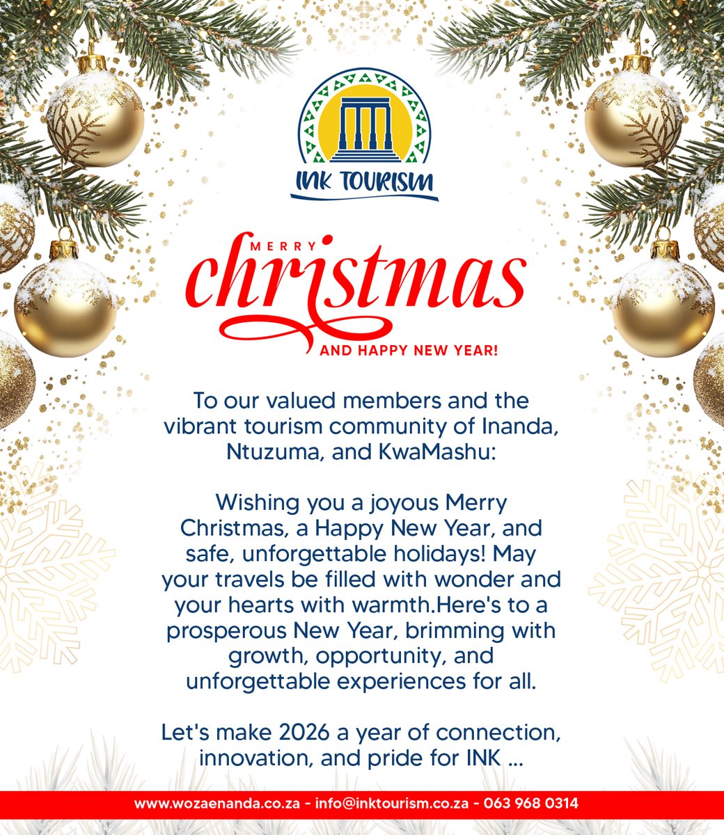 wozenanda's tweet photo. Warm festive wishes to the tourism community of Inanda, Ntuzuma, and KwaMashu. Merry Christmas, Happy New Year, and here’s to growth, and connection, in 2026 ... WozaeNanda, Visit Durban https://t.co/9M3afJlCst