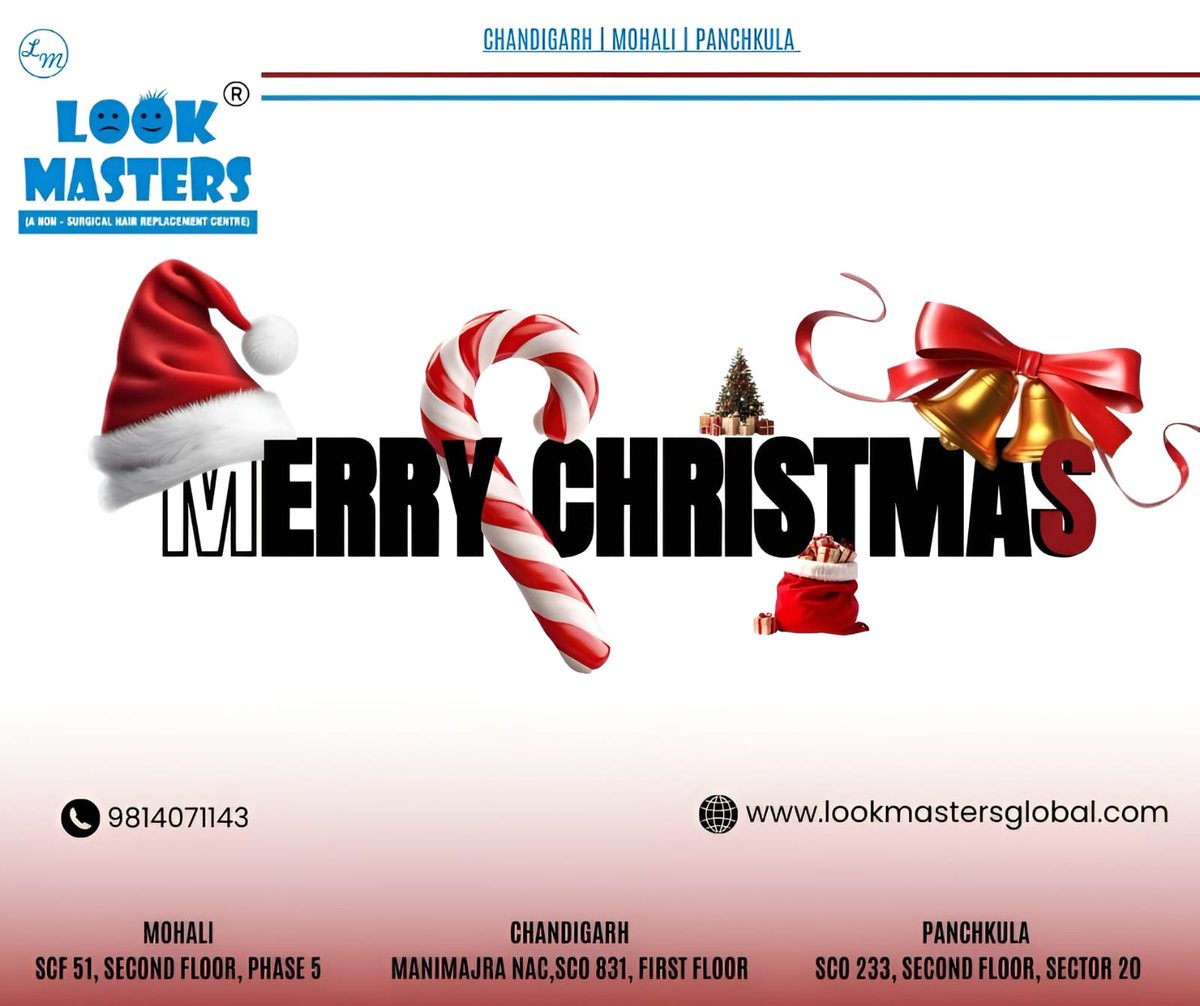 LookWigs's tweet photo. #christmas
#santaclaus🎅#merrychristmas❤️
#lookmasters #hairpatchwithhumanhair

May this festive season fill your heart with joy, your home with warmth and your life with peace and happiness. 

Wishing you love, laughter and beautiful moments today and always.

LOOK MASTERS wishes you all Merry Christmas.

LOOK MASTERS CHANDIGARH |
LOOK MASTERS MOHALI |
LOOK MASTERS PANCHKULA.